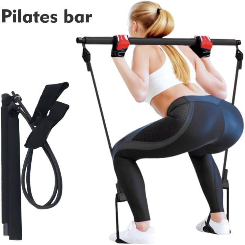 Pilates Bar Kit with Resistance Bands Multifunctional Pilates Bar for Women & Men Exercise Fitness Equipment for Women & Men Home Gym Pilates Yoga