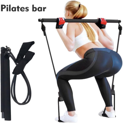 Pilates Bar Kit with Resistance Bands Multifunctional Pilates Bar for Women & Men Exercise Fitness Equipment for Women & Men Home Gym Pilates Yoga