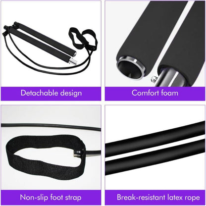 Pilates Bar Kit with Resistance Bands Multifunctional Pilates Bar for Women & Men Exercise Fitness Equipment for Women & Men Home Gym Pilates Yoga